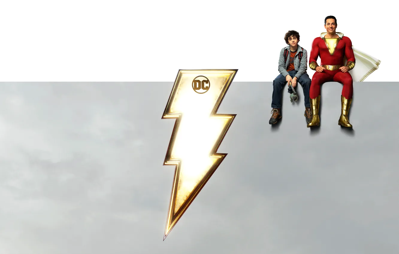 Photo wallpaper background, fiction, poster, comic, DC Comics, Shazam!, Zachary Levi, Zachary Levi