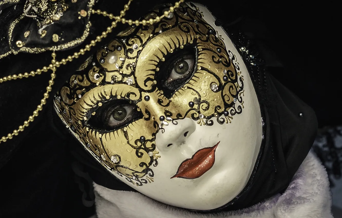 Photo wallpaper girl, decoration, style, portrait, mask, Italy, costume, Venice