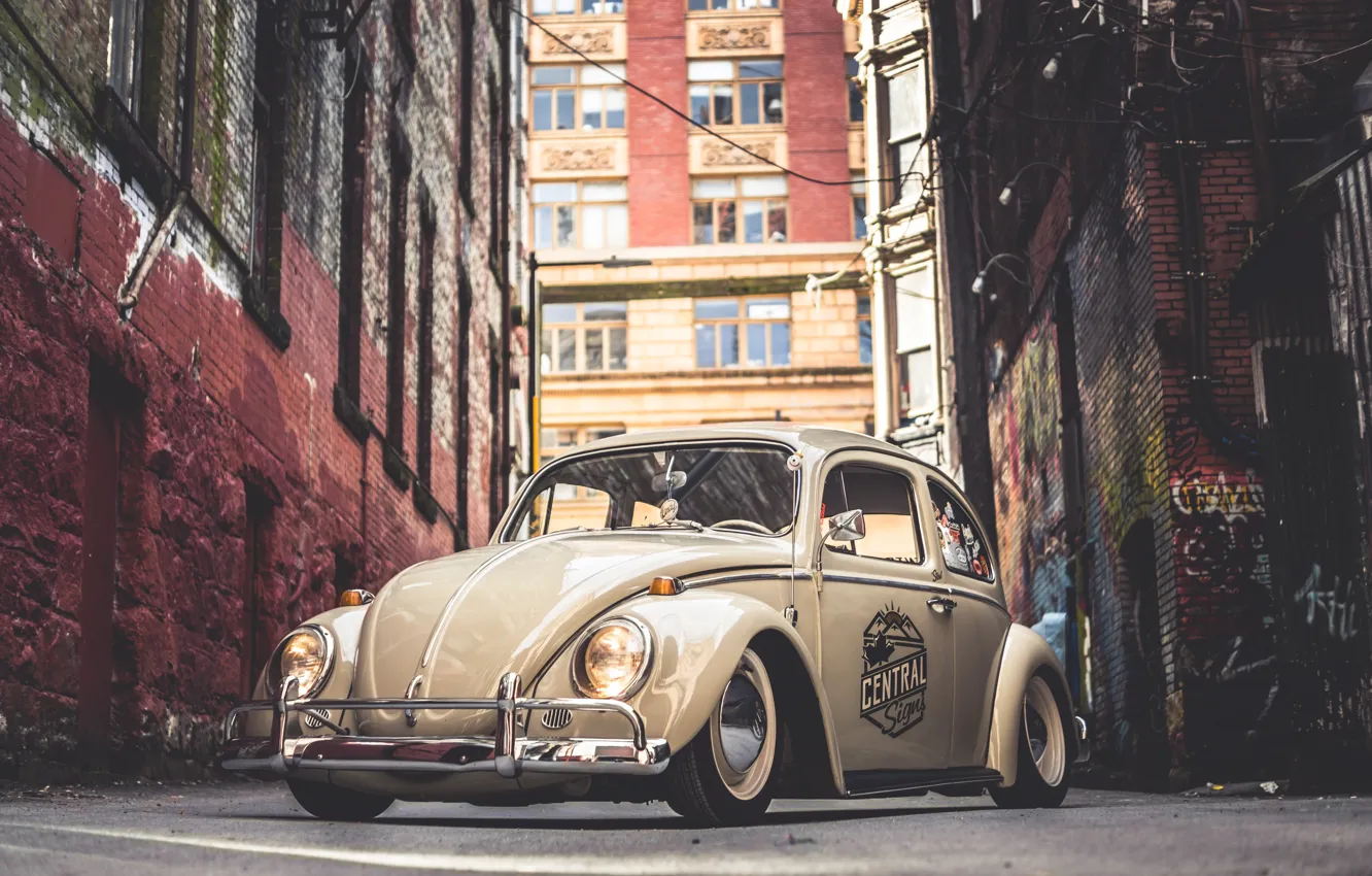 Photo wallpaper Volkswagen, Street, Beetle, 64