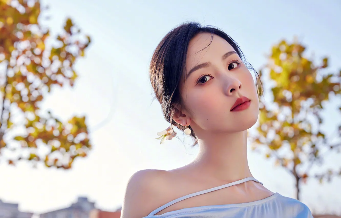 Photo wallpaper portrait, beauty, actress, Asian, charm, asian girls