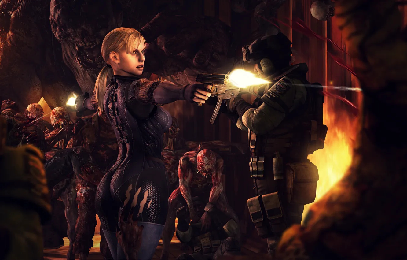 Photo wallpaper girl, monster, infection, resident evil, jill valentine, Majini, Ndesu