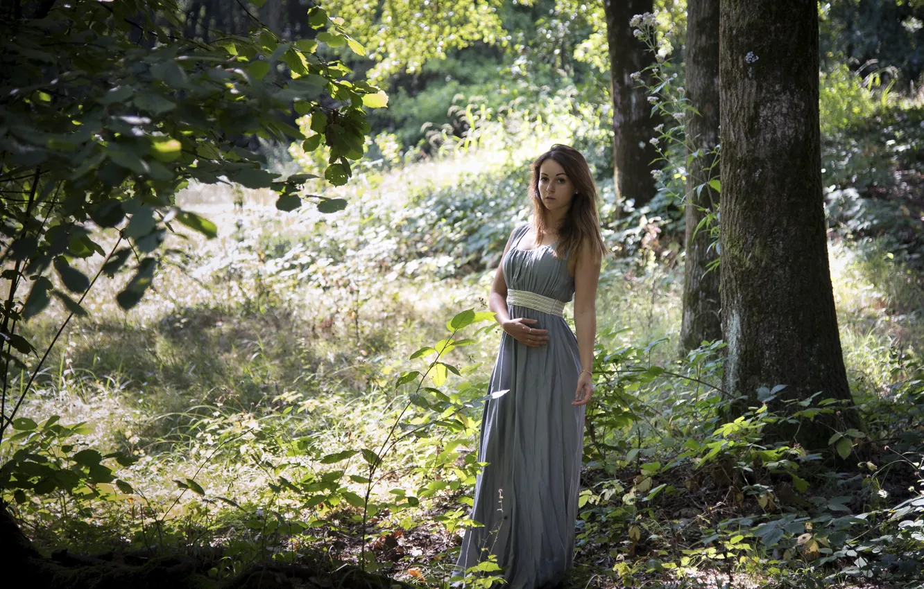 Photo wallpaper Saula, look, dress, nature, summer, face, model