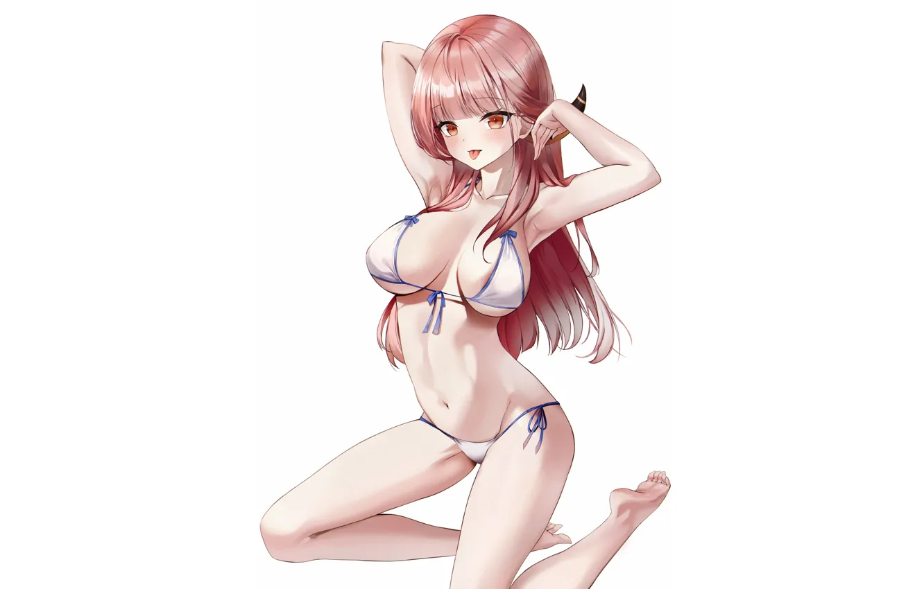 Photo wallpaper kawaii, girl, hot, sexy, pink hair, boobs, anime, babe