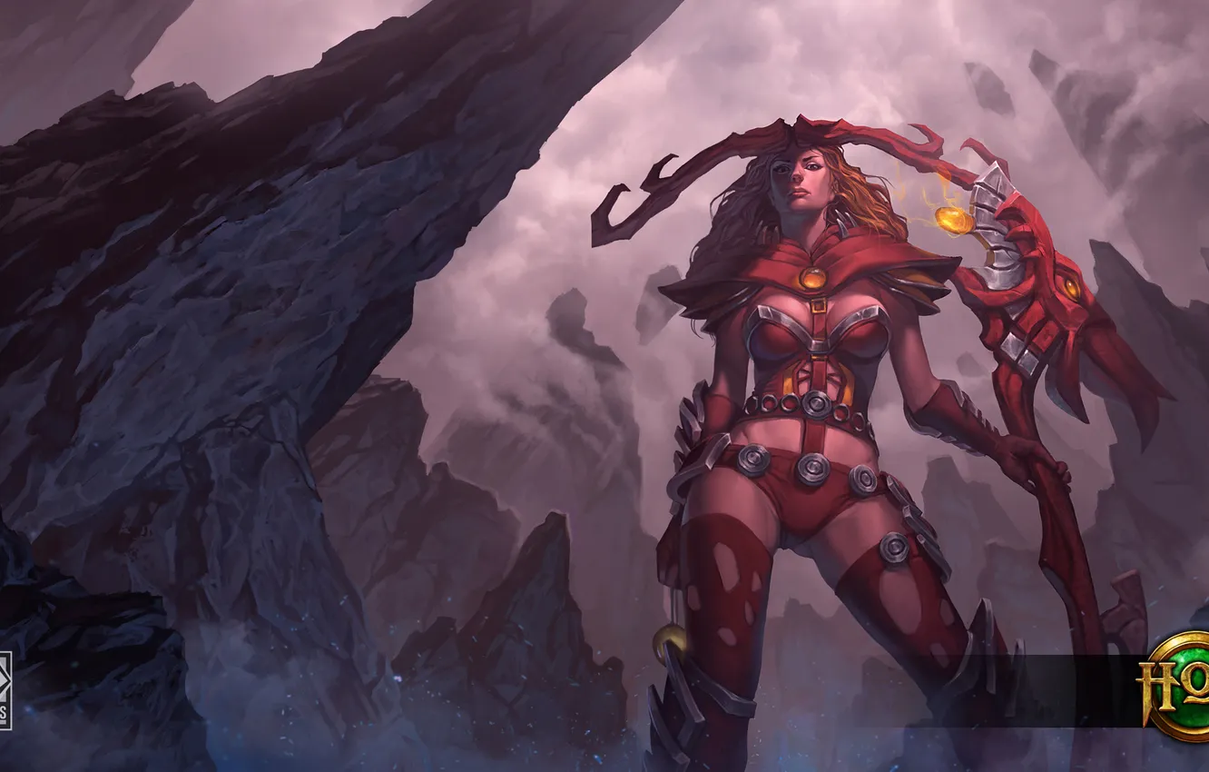 Photo wallpaper woman, staff, hon, Heroes of Newerth, ragnarok hel