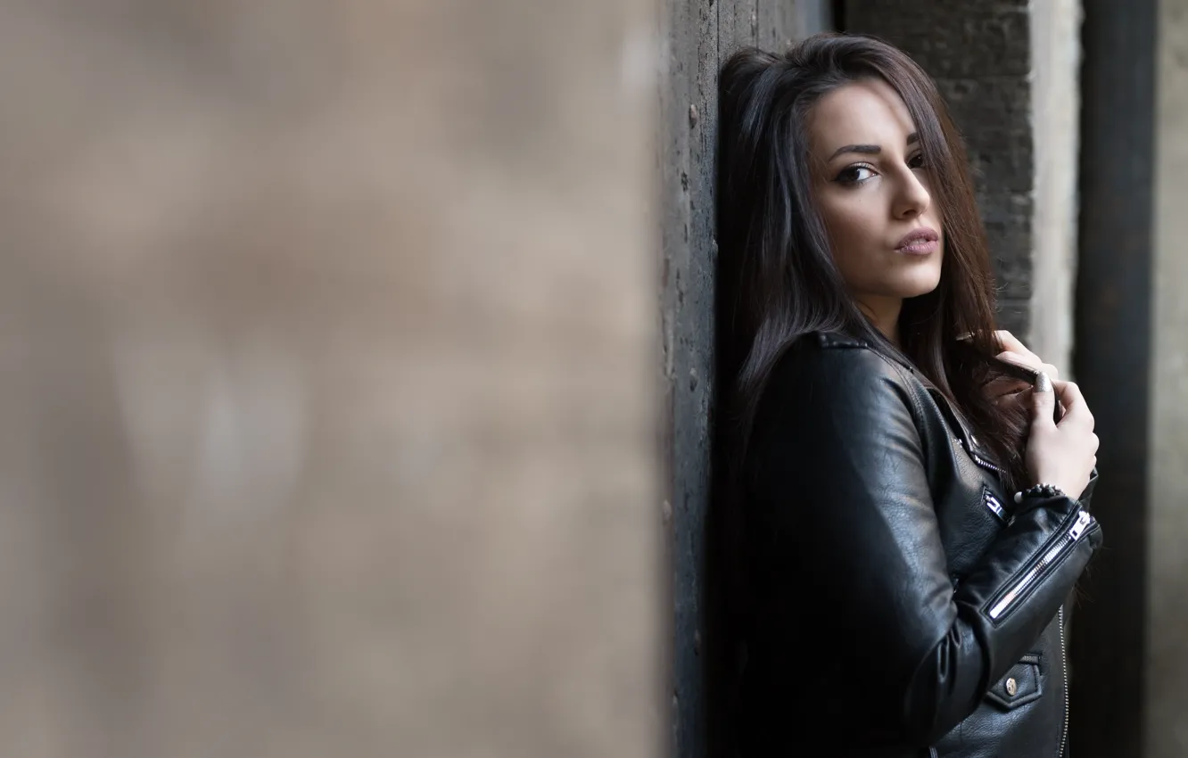 Photo wallpaper look, Carlotta, jacket, background, face, beauty, model