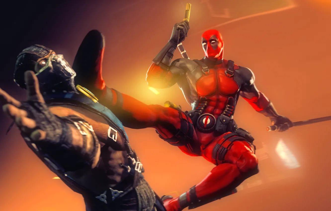 Photo wallpaper rendering, Mortal Kombat, Deadpool, Sub-Zero, Marvel Comics, Wade Wilson