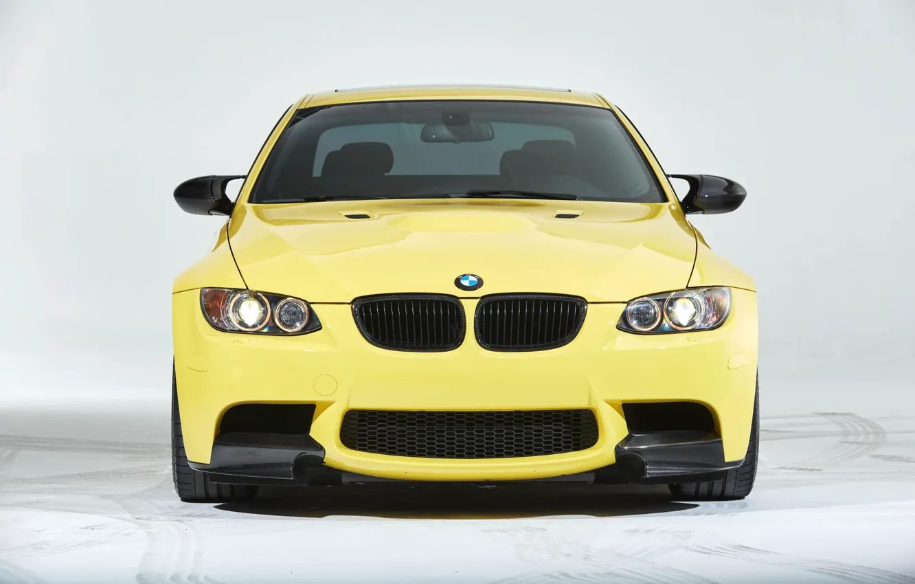 Photo wallpaper E92, M3 Competition, Front view, Dakar yellow