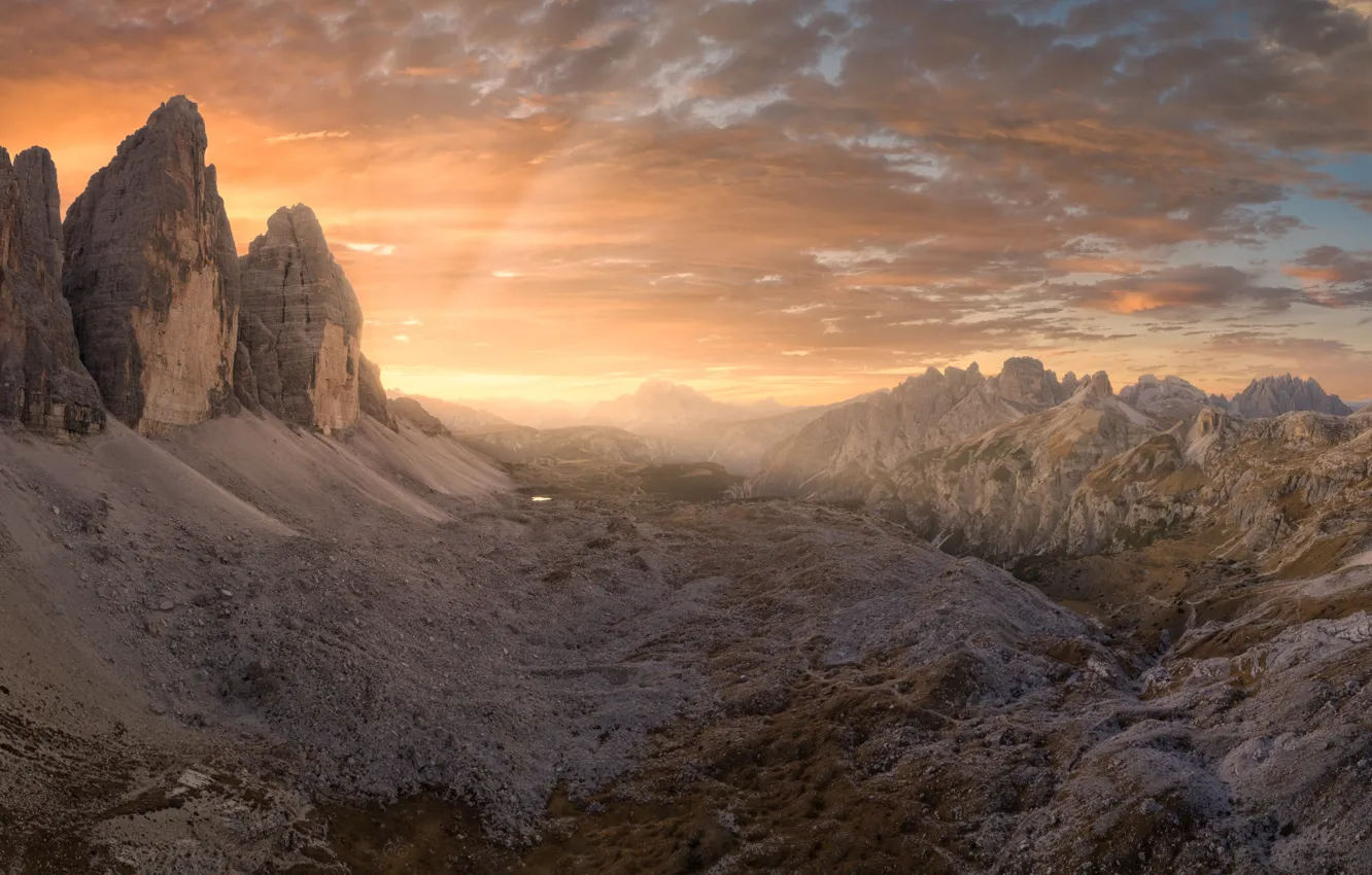 Photo wallpaper mountains, panorama, The Dolomites