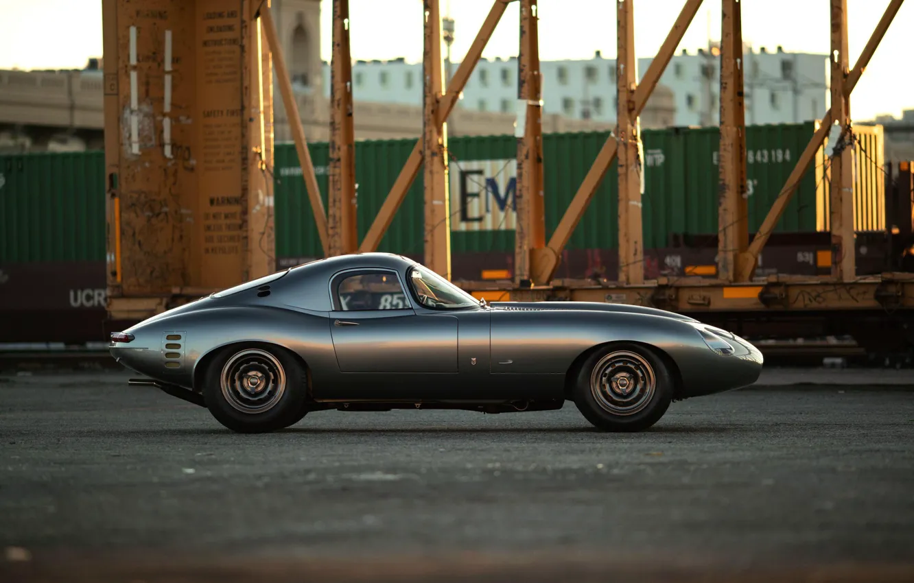 Photo wallpaper Jaguar E-Type, Sports car, Side view, Streamlined