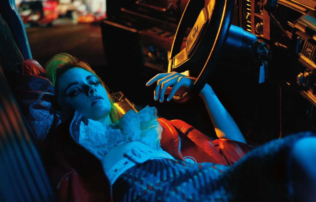 Photo wallpaper auto, model, actress, the wheel, photographer, Kristen Stewart, Kristen Stewart, journal