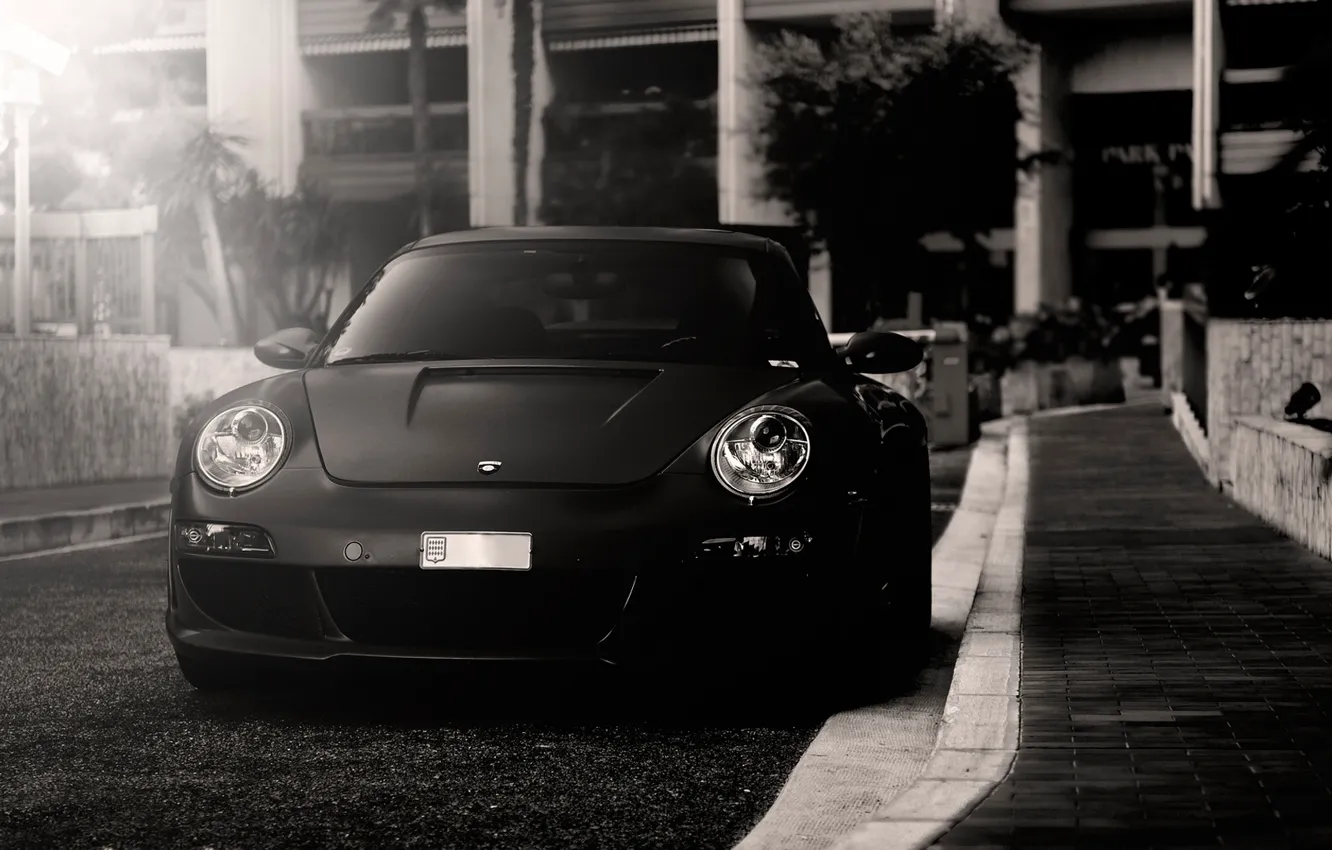 Photo wallpaper b/W, Porsche, autowalls, porsche 911