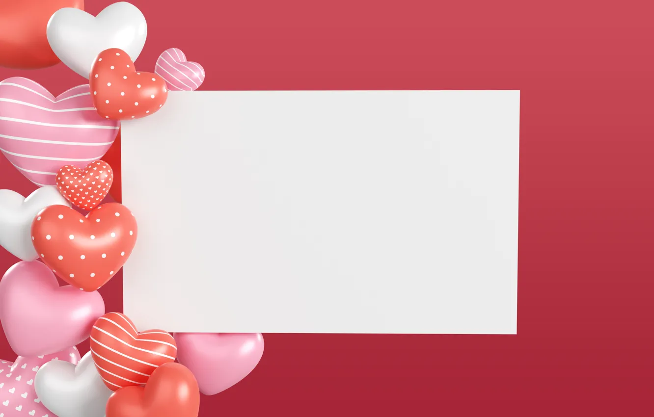 Photo wallpaper love, rendering, holiday, heart, hearts, Valentine's day, Valentine's day