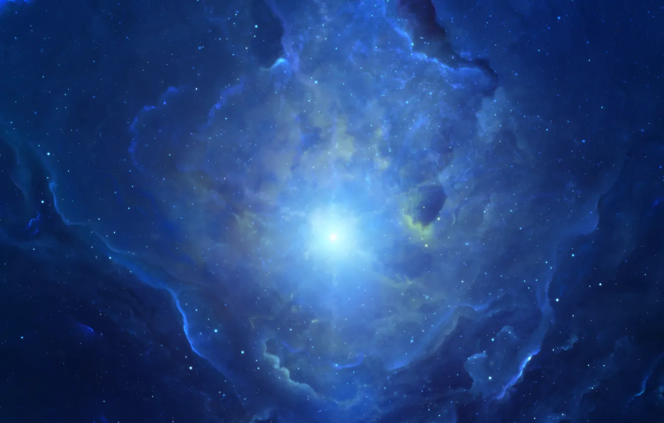 Photo wallpaper space, stars, light, nebula, glare, fiction, art, space