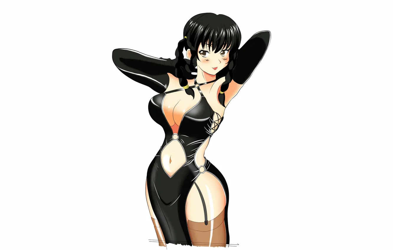 Photo wallpaper girl, sexy, cleavage, dead or alive, thighhighs, dress, brown eyes, boobs