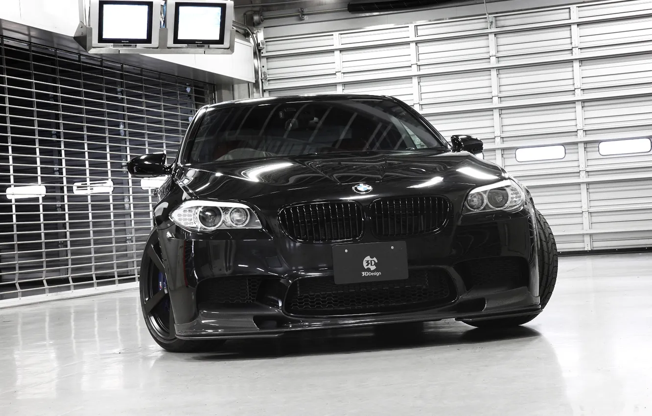 Photo wallpaper black, BMW, BMW, monitor, black, F10, tinted