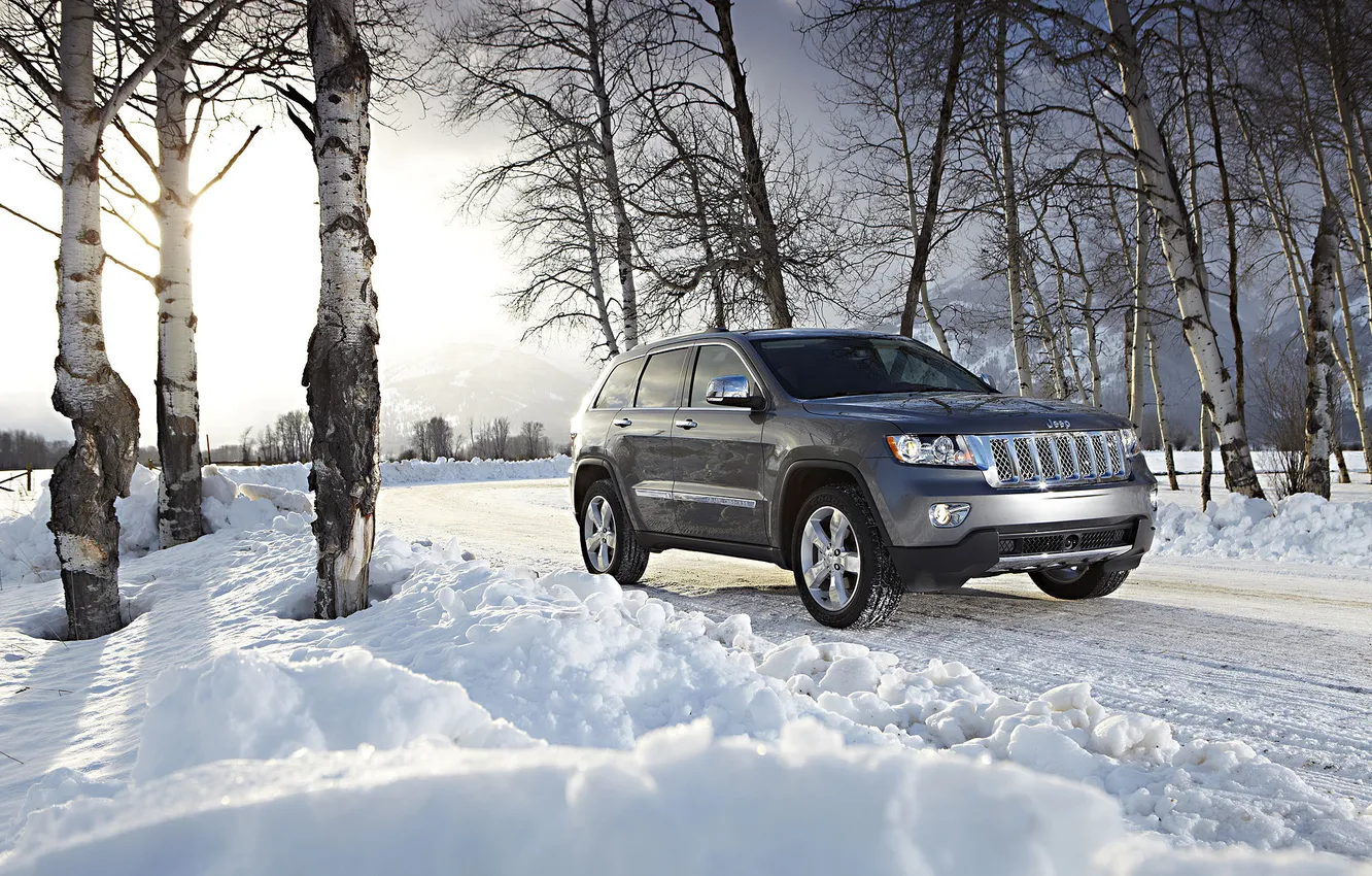 Photo wallpaper Nature, Gray, Jeep, Grand Cherokee