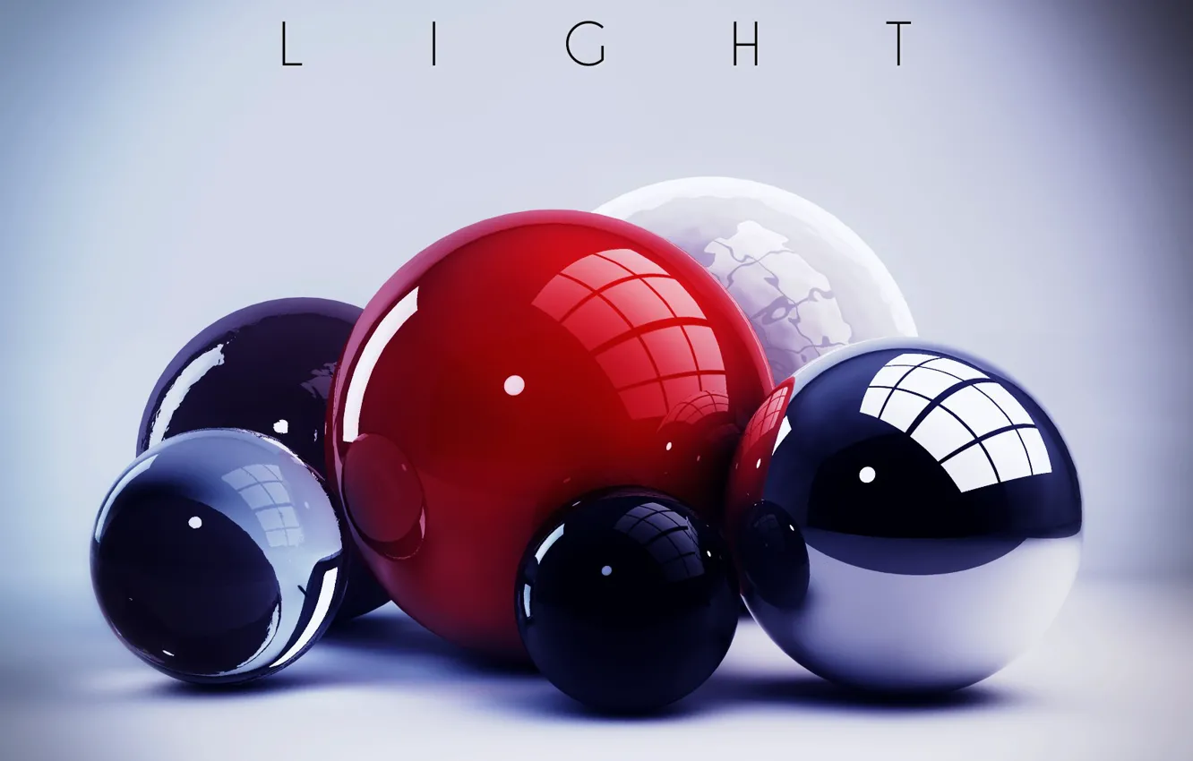 Photo wallpaper colors, colorful, abstract, light, balls, spheres, rendering, digital art