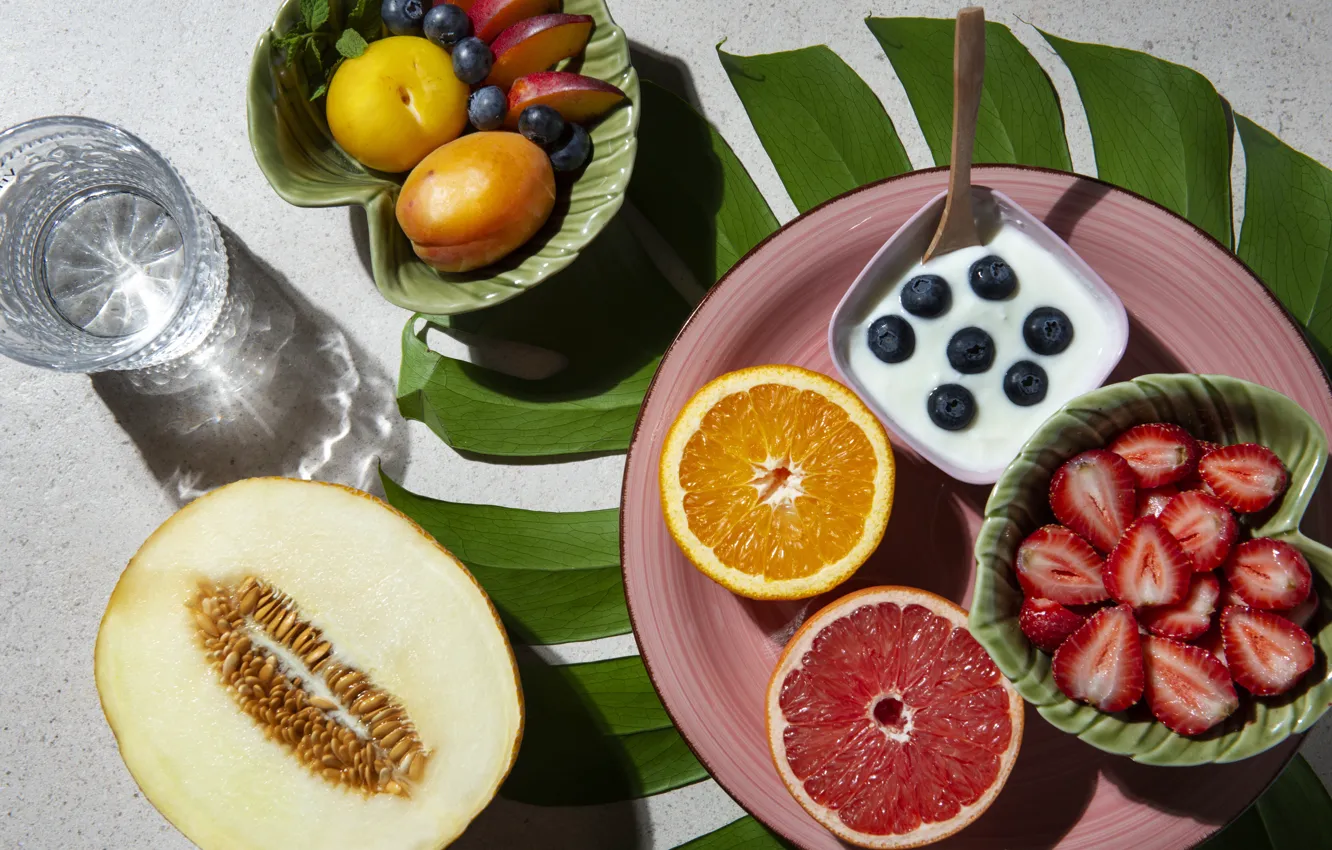 Photo wallpaper citrus, fruit, melon