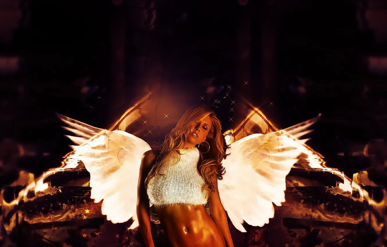 Photo wallpaper wings, Angel