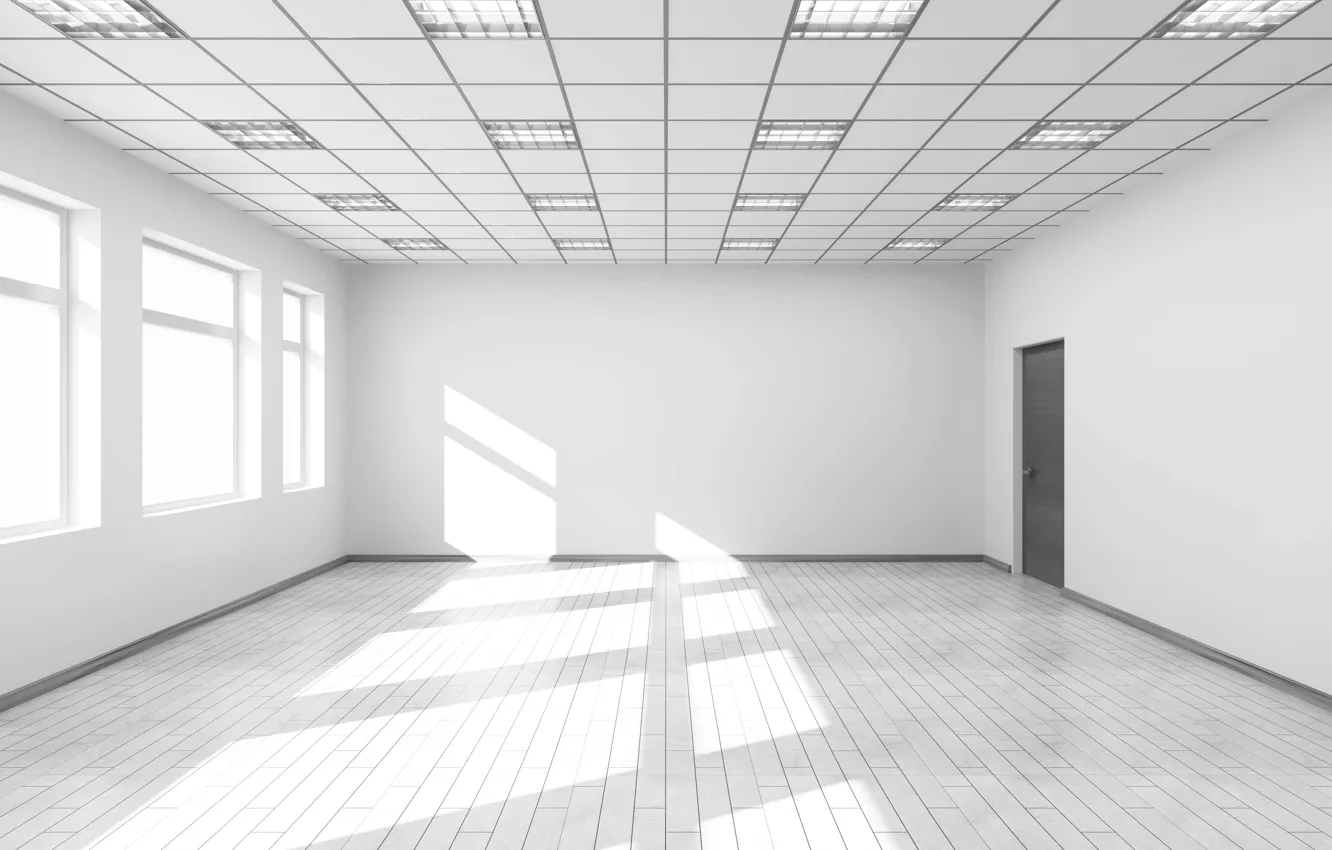 Photo wallpaper room, light, architecture