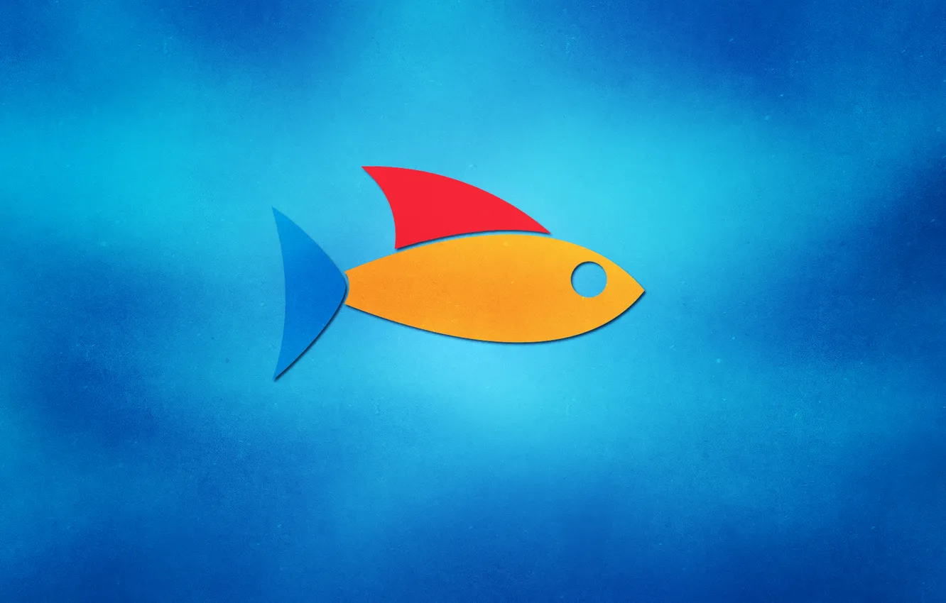 Photo wallpaper fish, bright, color, minimalism, fish, logo, fish, logo Wallpaper