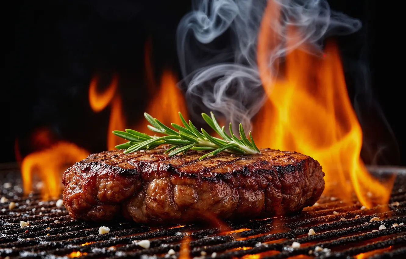 Photo wallpaper close-up, food, grill