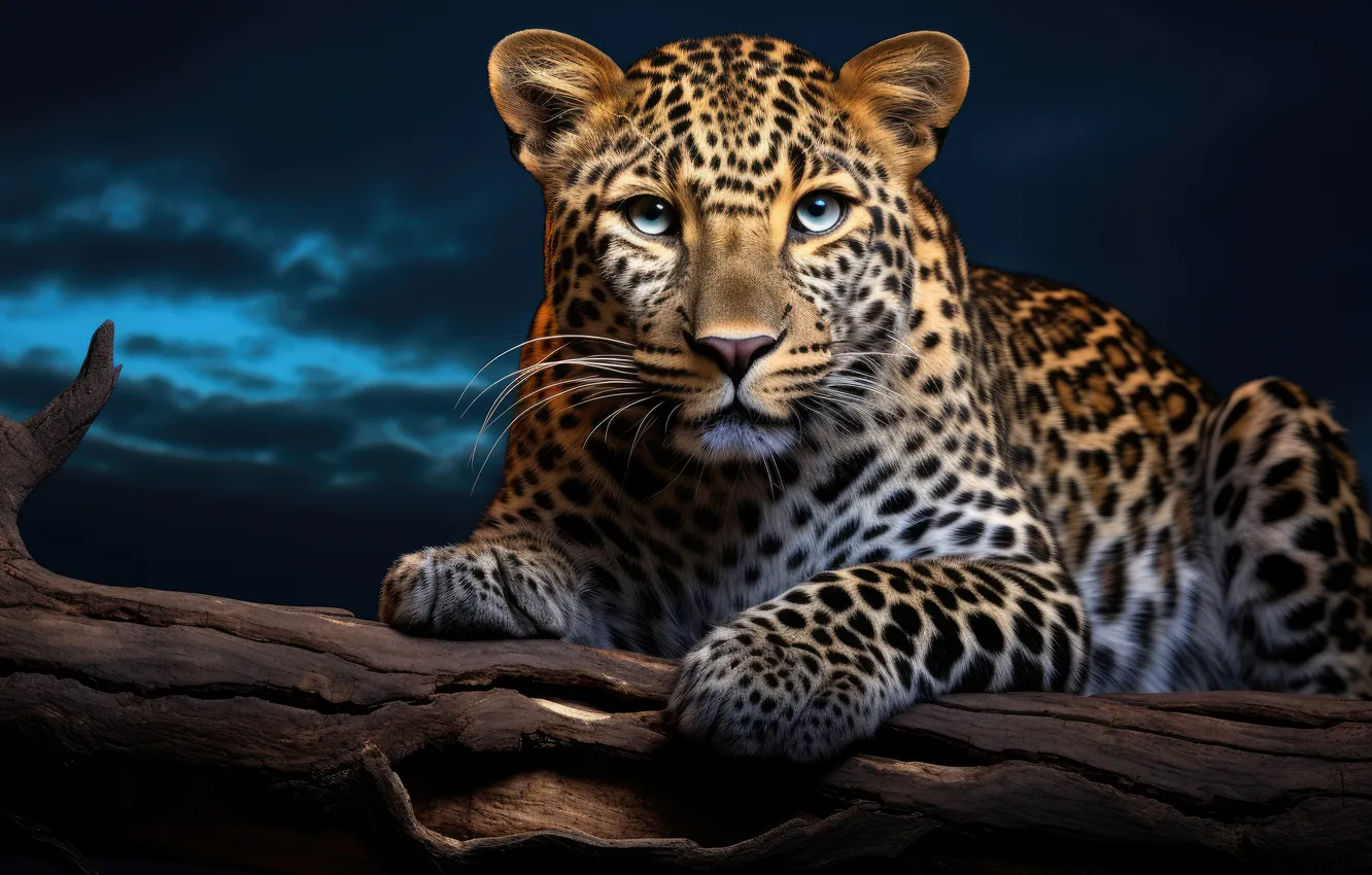 Photo wallpaper the sky, look, face, clouds, night, nature, portrait, paws