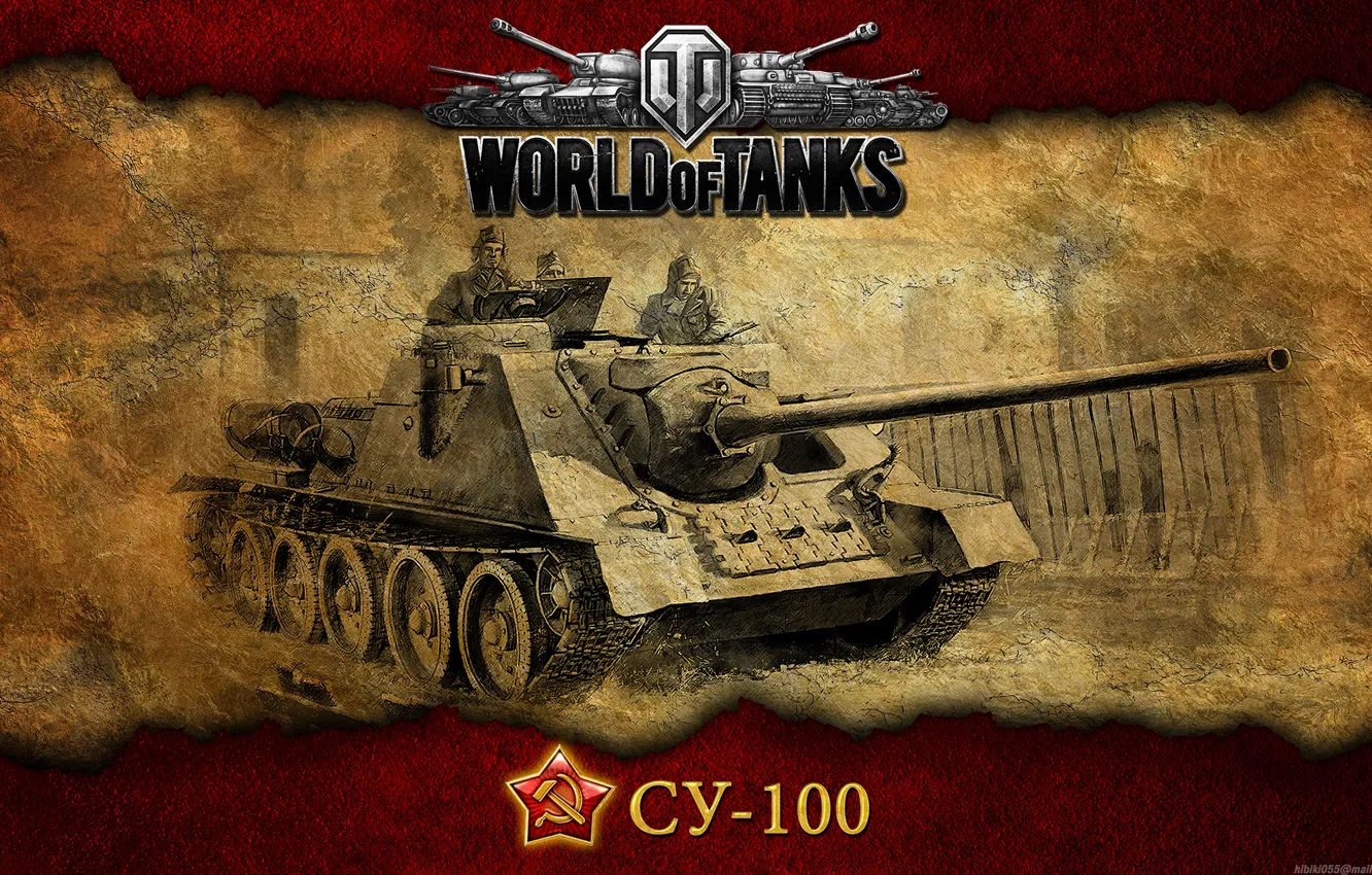 Photo wallpaper tank, USSR, tanks, WoT, SU-100, World of Tanks, PT-ACS