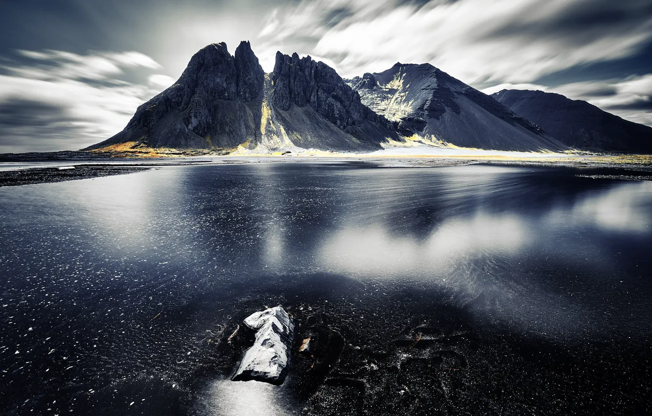 Photo wallpaper Iceland, Vestrahorn, Batman Mountain