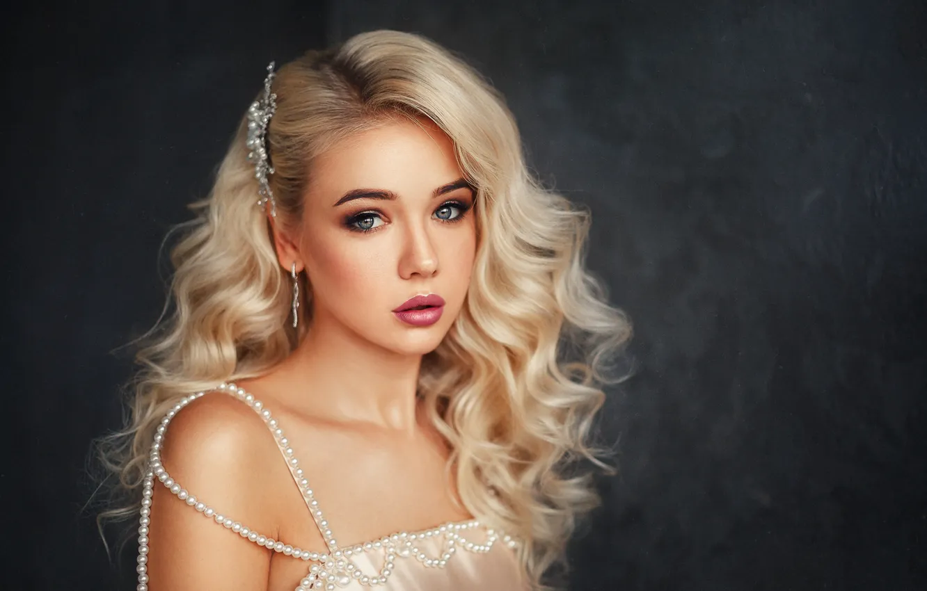 Photo wallpaper decoration, background, portrait, makeup, dress, hairstyle, blonde, beauty