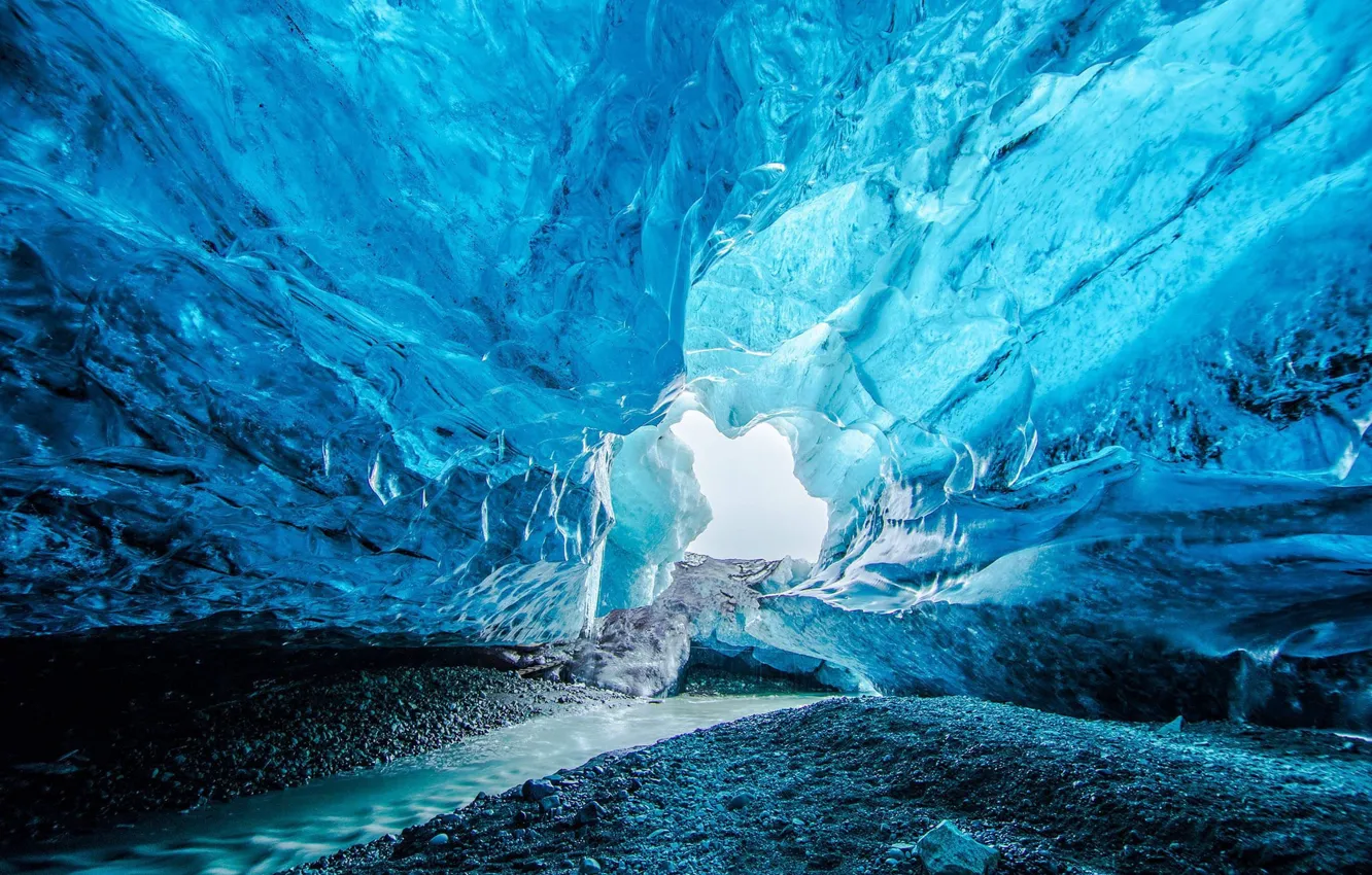 Photo wallpaper Iceland, cave, Crystal Cave