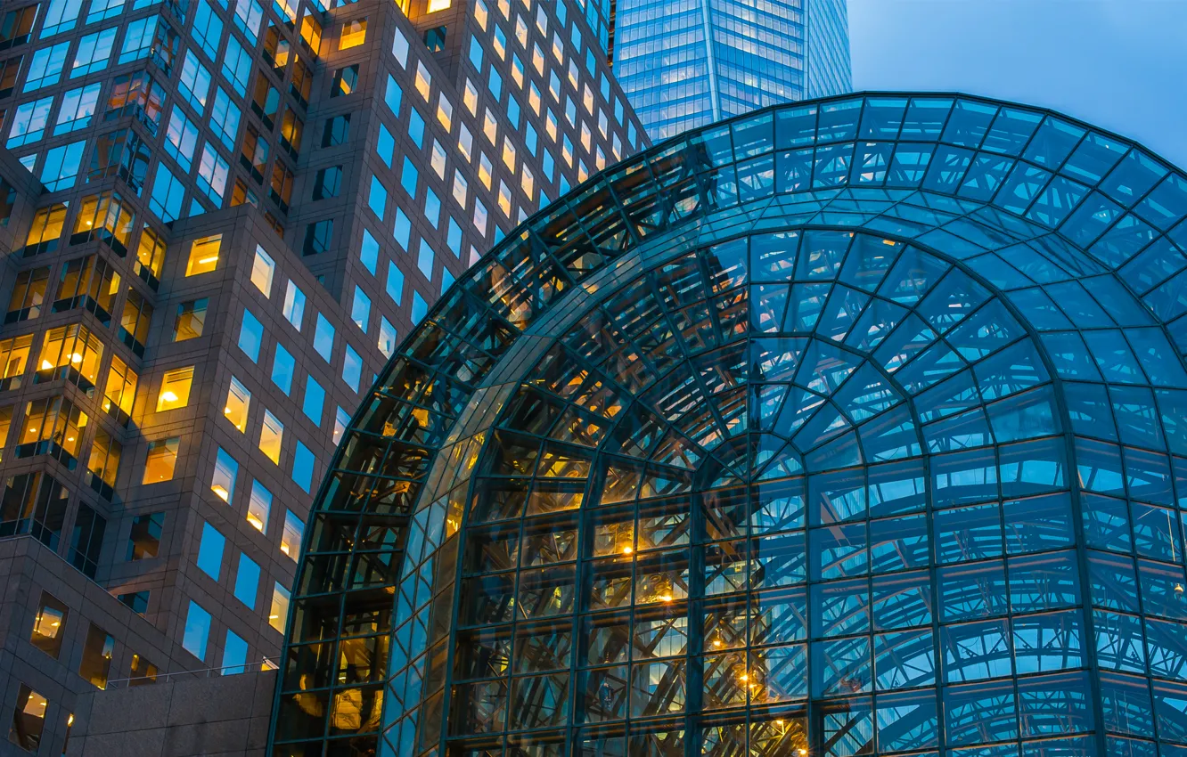Photo wallpaper glass, the city, the building, new York, Manhattan, new york city, manhattan