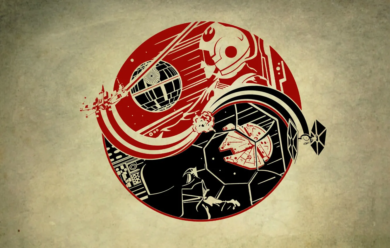 Photo wallpaper Star Wars, star wars, Yin-Yang