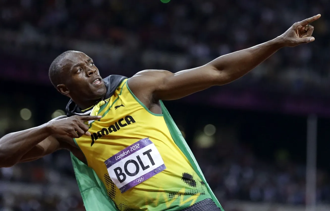 Photo wallpaper background, athlete, male, Jamaica, gesture, runner, Men, world champion