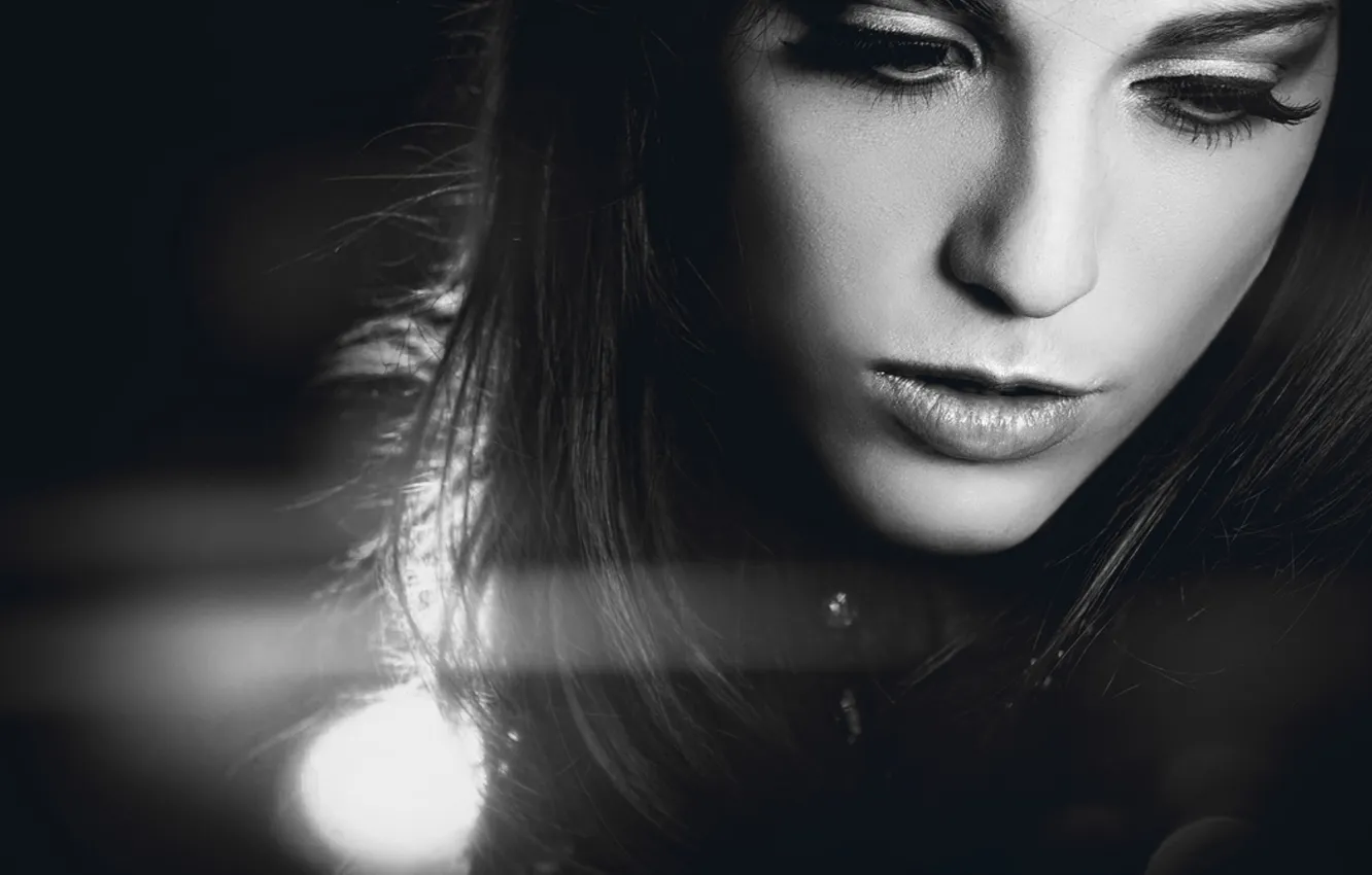 Photo wallpaper eyes, girl, face, eyelashes, lips