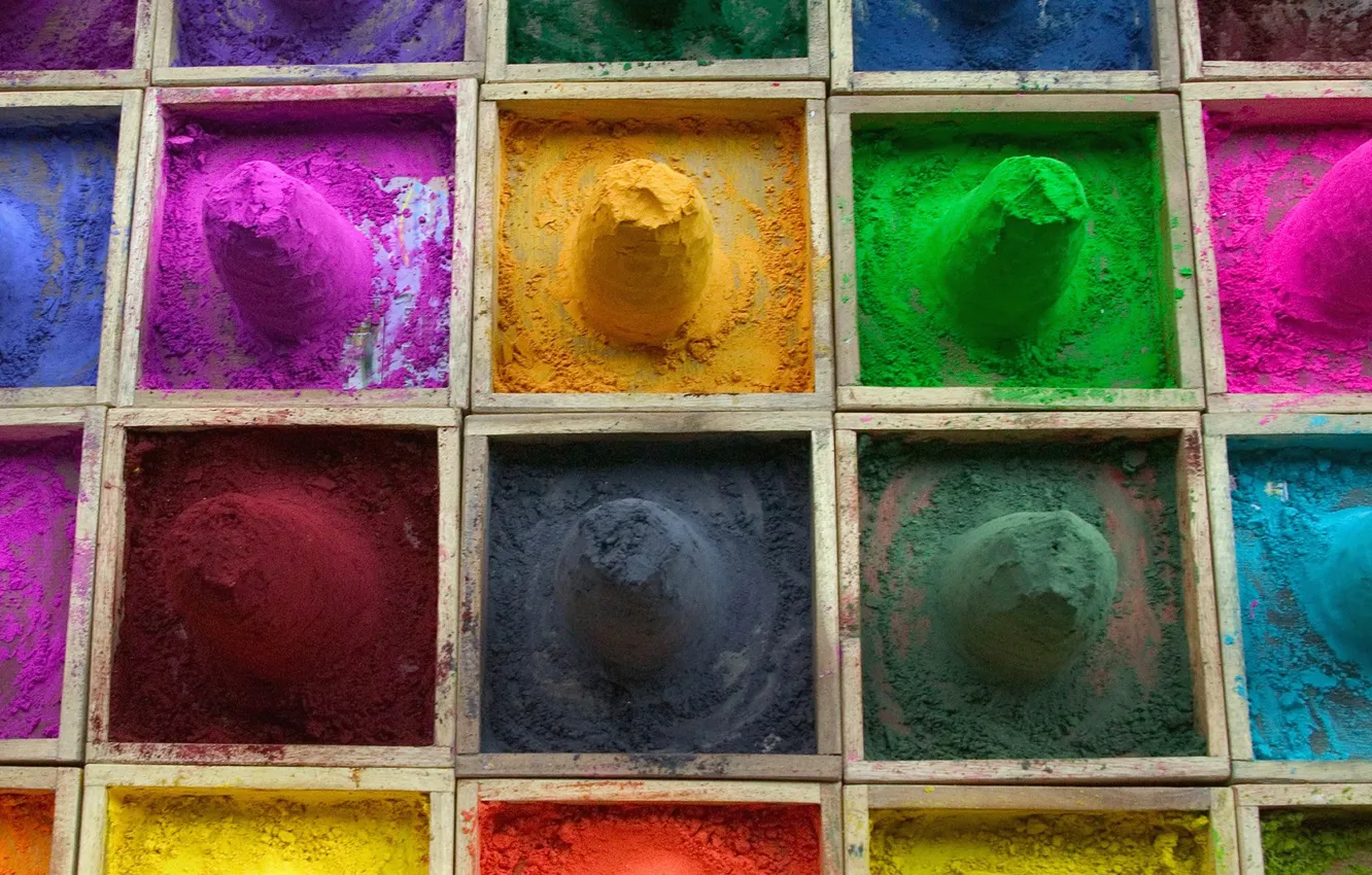 Photo wallpaper sand, paint, color, box, powder, section
