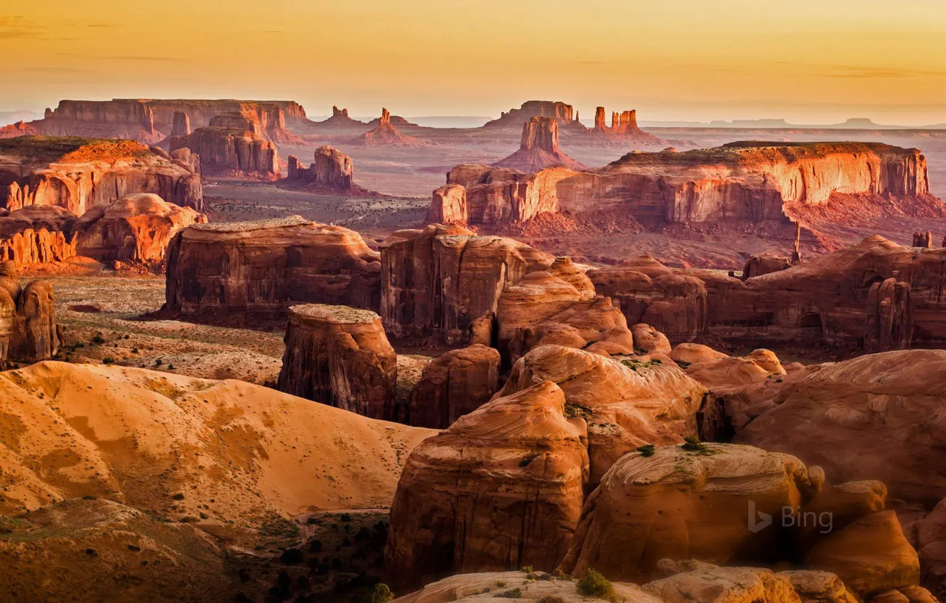Photo wallpaper mountains, rocks, canyon, AZ, Utah, USA, Monument valley