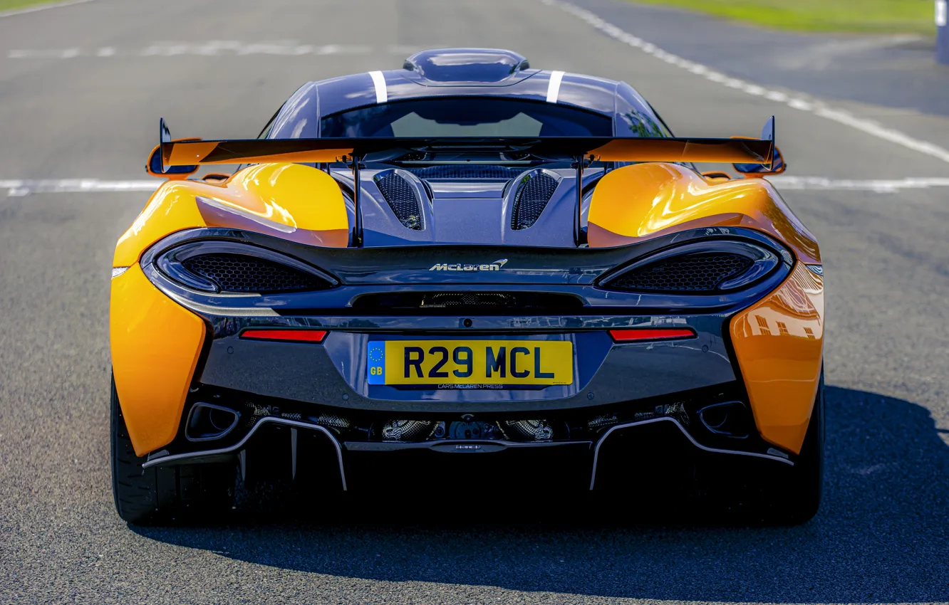 Photo wallpaper coupe, McLaren, feed, 2020, V8 twin-turbo, 620R, 620 HP, 3.8 L.