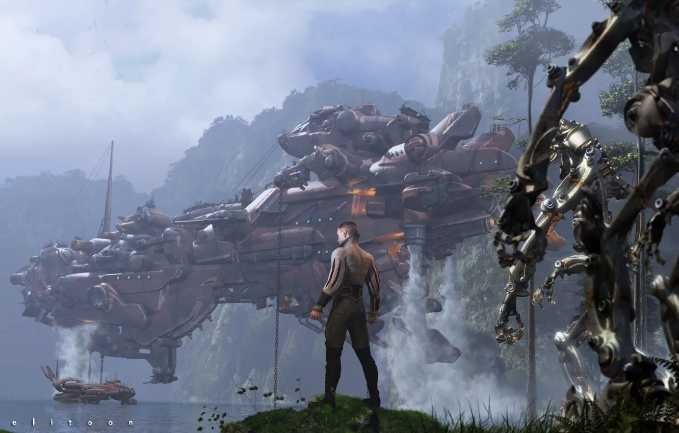 Photo wallpaper people, ship, pirate ship