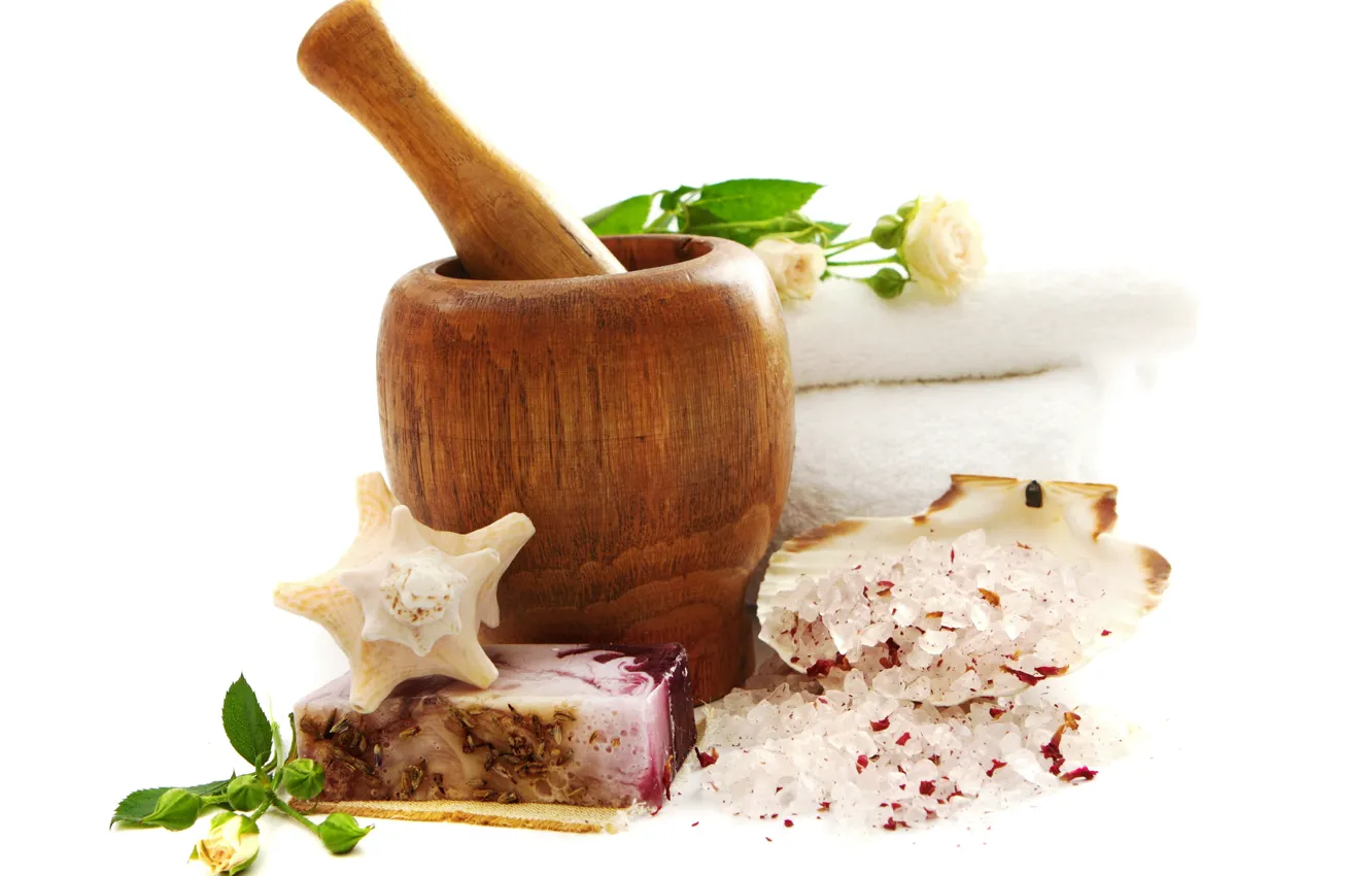 Photo wallpaper relax, soap, bath, Spa, candle, spa, salt, towel