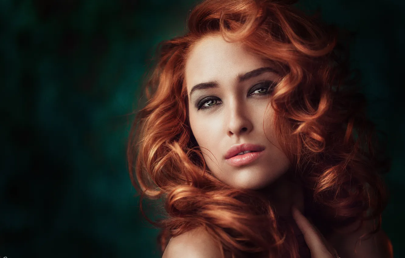 Photo wallpaper sexy, redhead, look, hairstyle