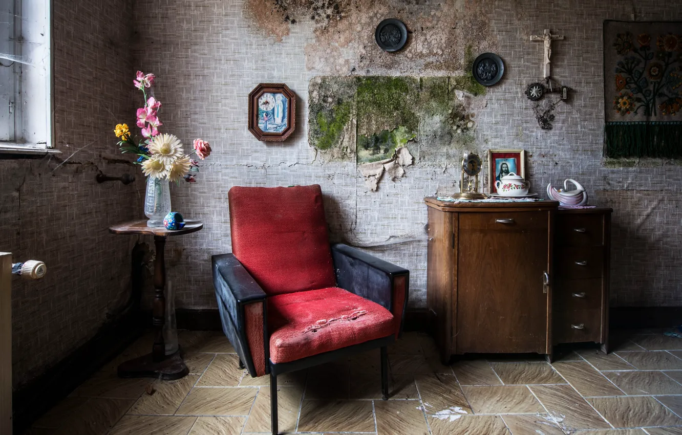 Photo wallpaper room, furniture, window, naturalism