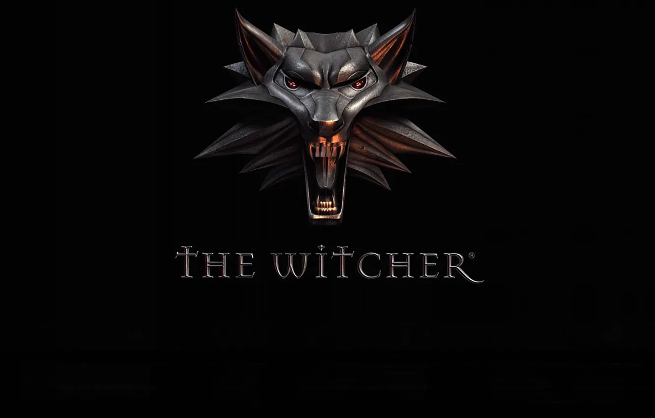 Photo wallpaper style, background, wolf, mouth, medallion, grin, amulet, The Witcher