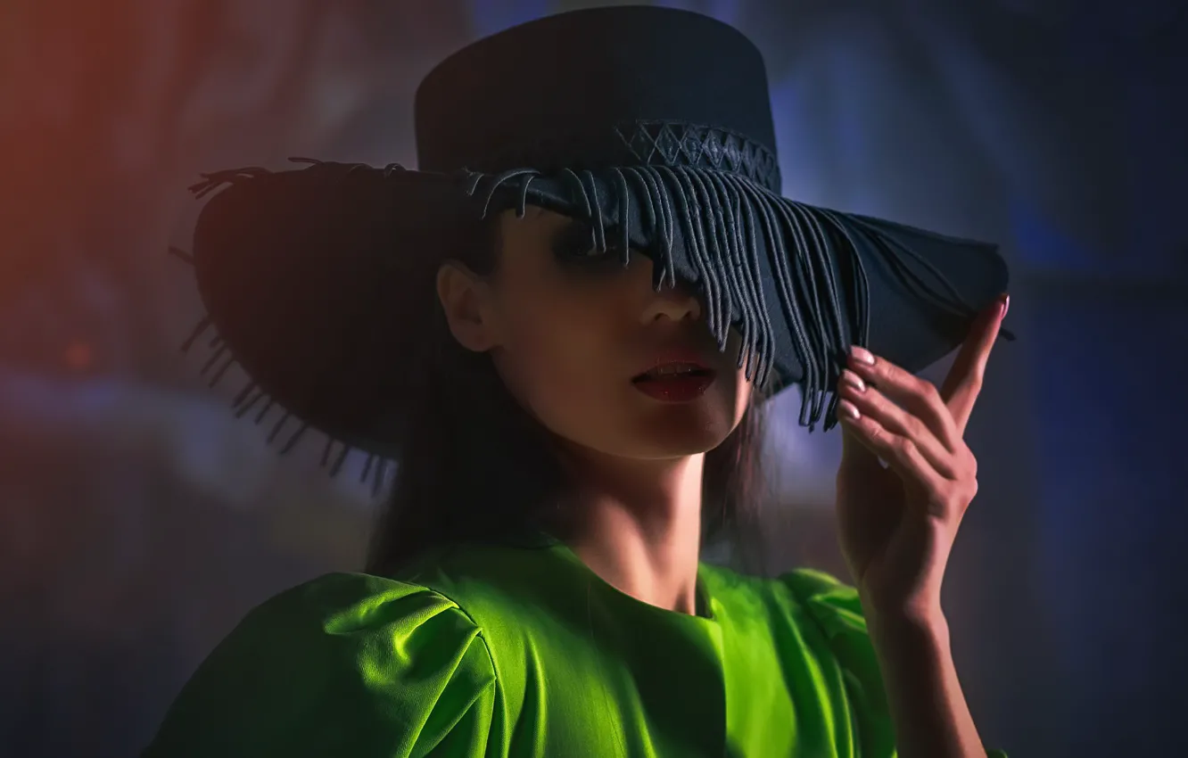 Photo wallpaper girl, portrait, hat