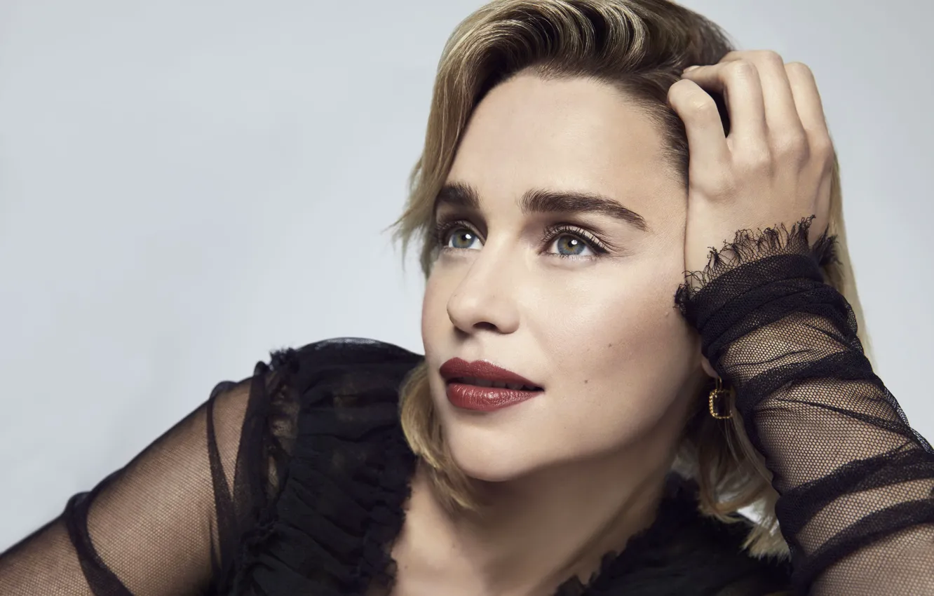 Photo wallpaper earrings, actress, lips, Emilia Clarke, Emilia Clarke, Eye