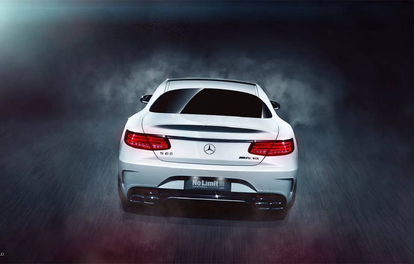 Photo wallpaper Mercedes-Benz, Car, AMG, Coupe, White, Rear, S63