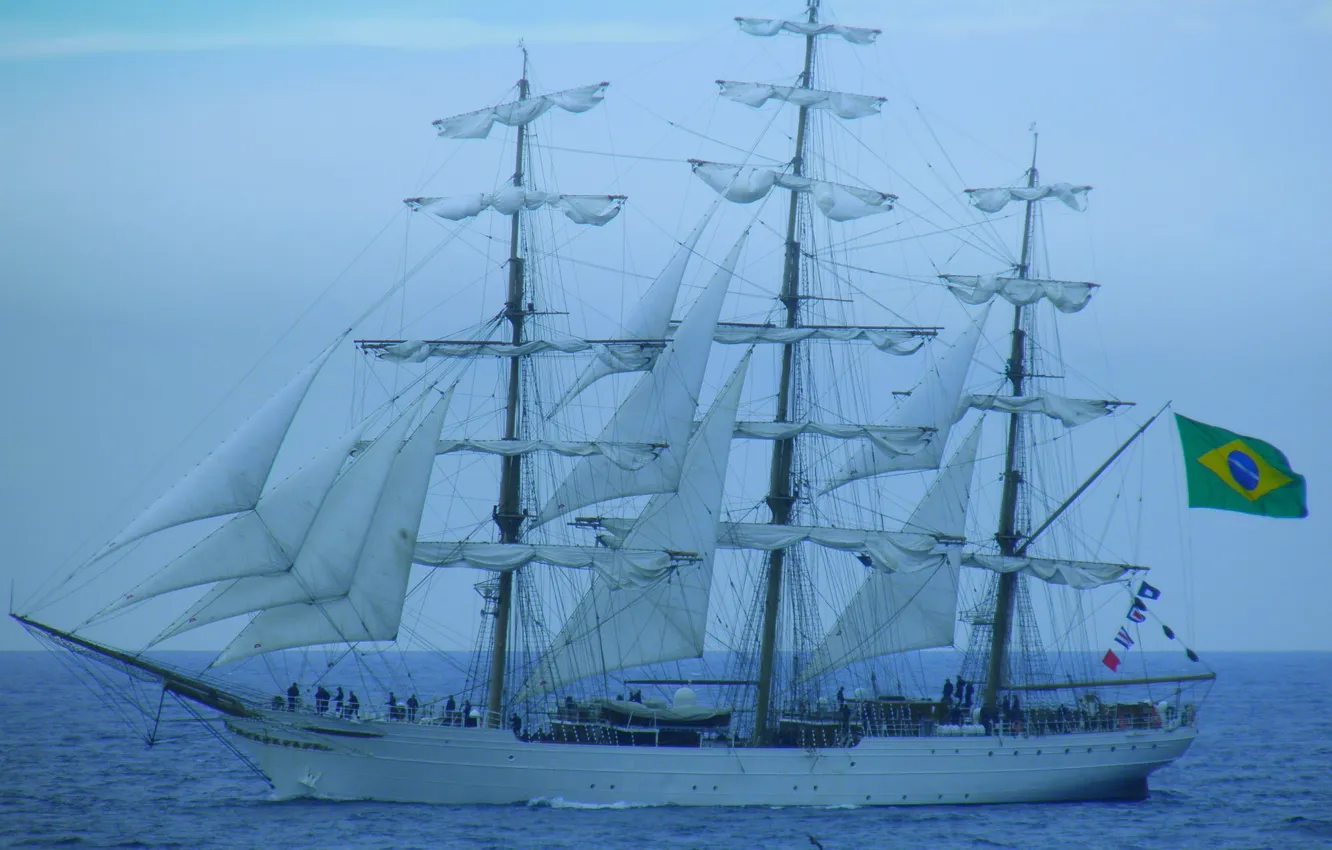 Photo wallpaper sea, ship, sailing, training