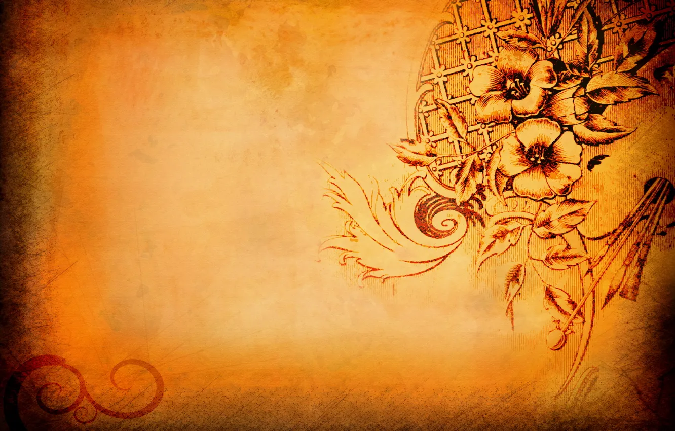 Photo wallpaper flowers, background, pattern, texture, burning