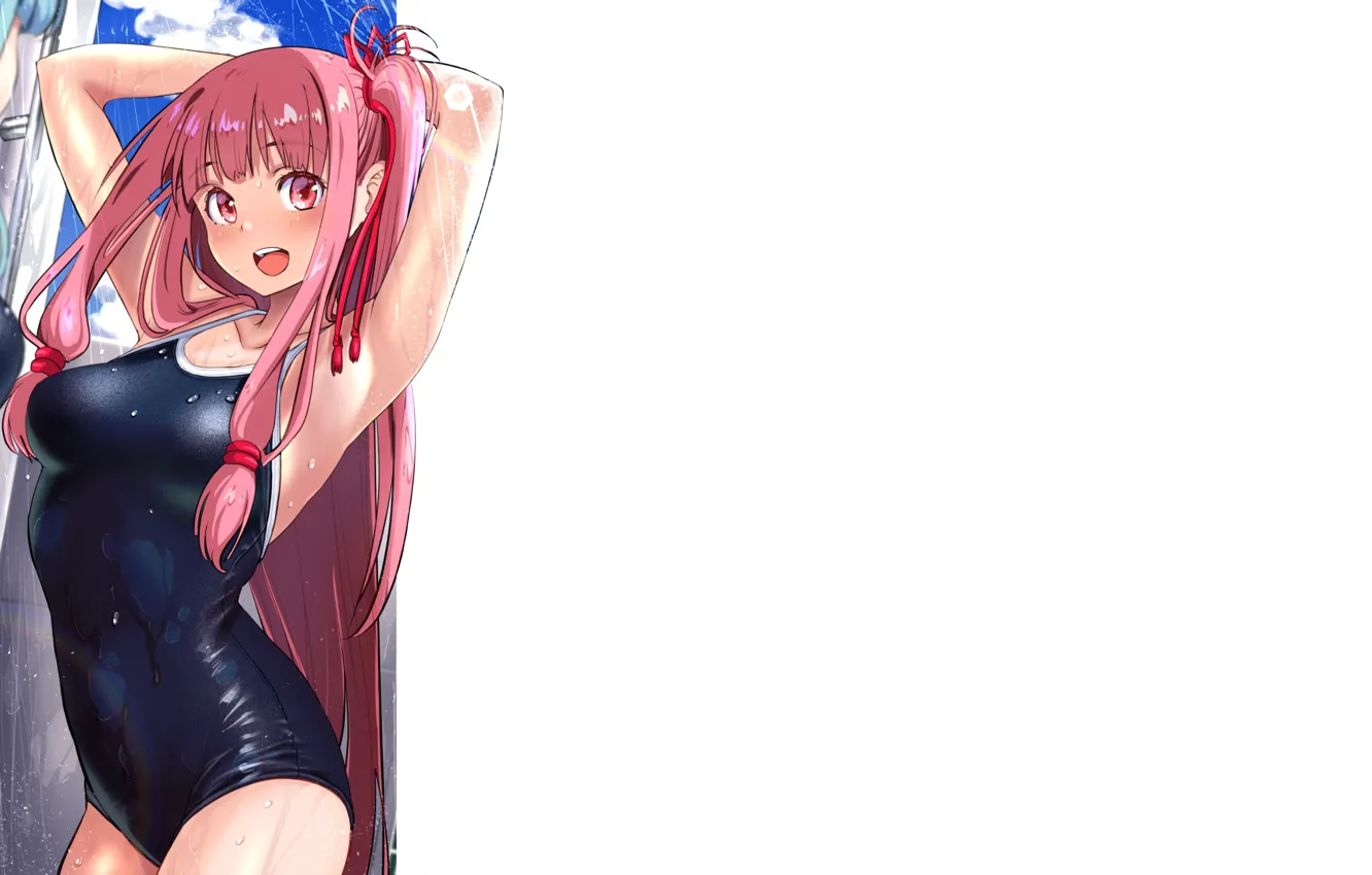 Photo wallpaper kawaii, girl, sexy, wet, anime, pretty, swimsuit, babe