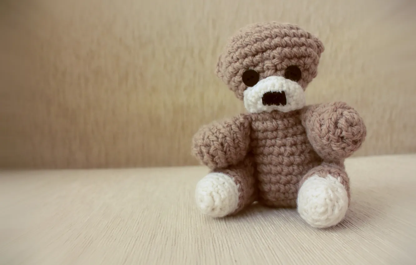 Photo wallpaper toy, bear, hook, knitting